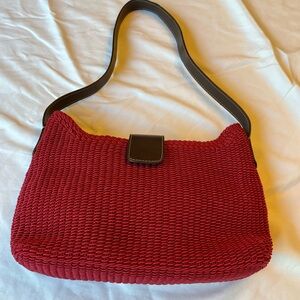 Liz Claiborne Red Woven Shoulder Bag